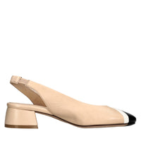 Décolleté slingback in pelle 