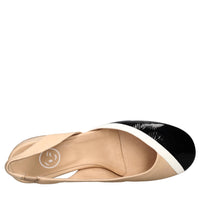Décolleté slingback in pelle 