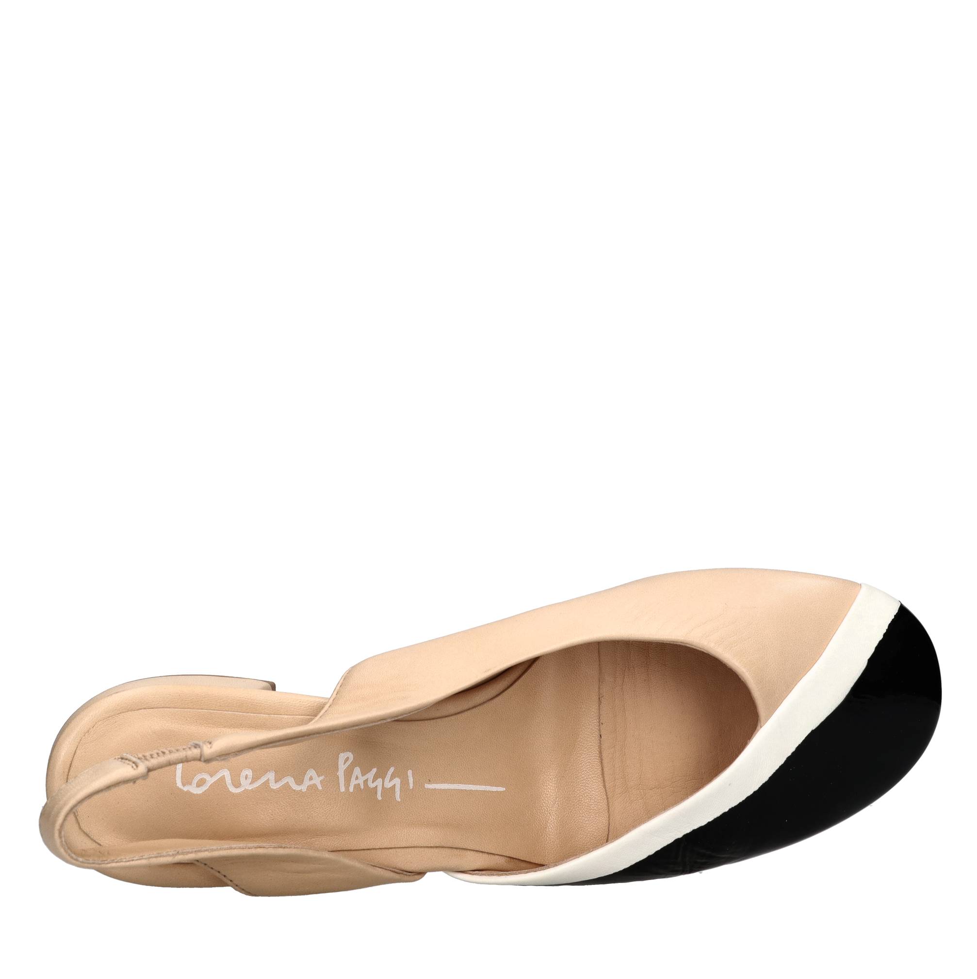 Décolleté slingback in pelle 