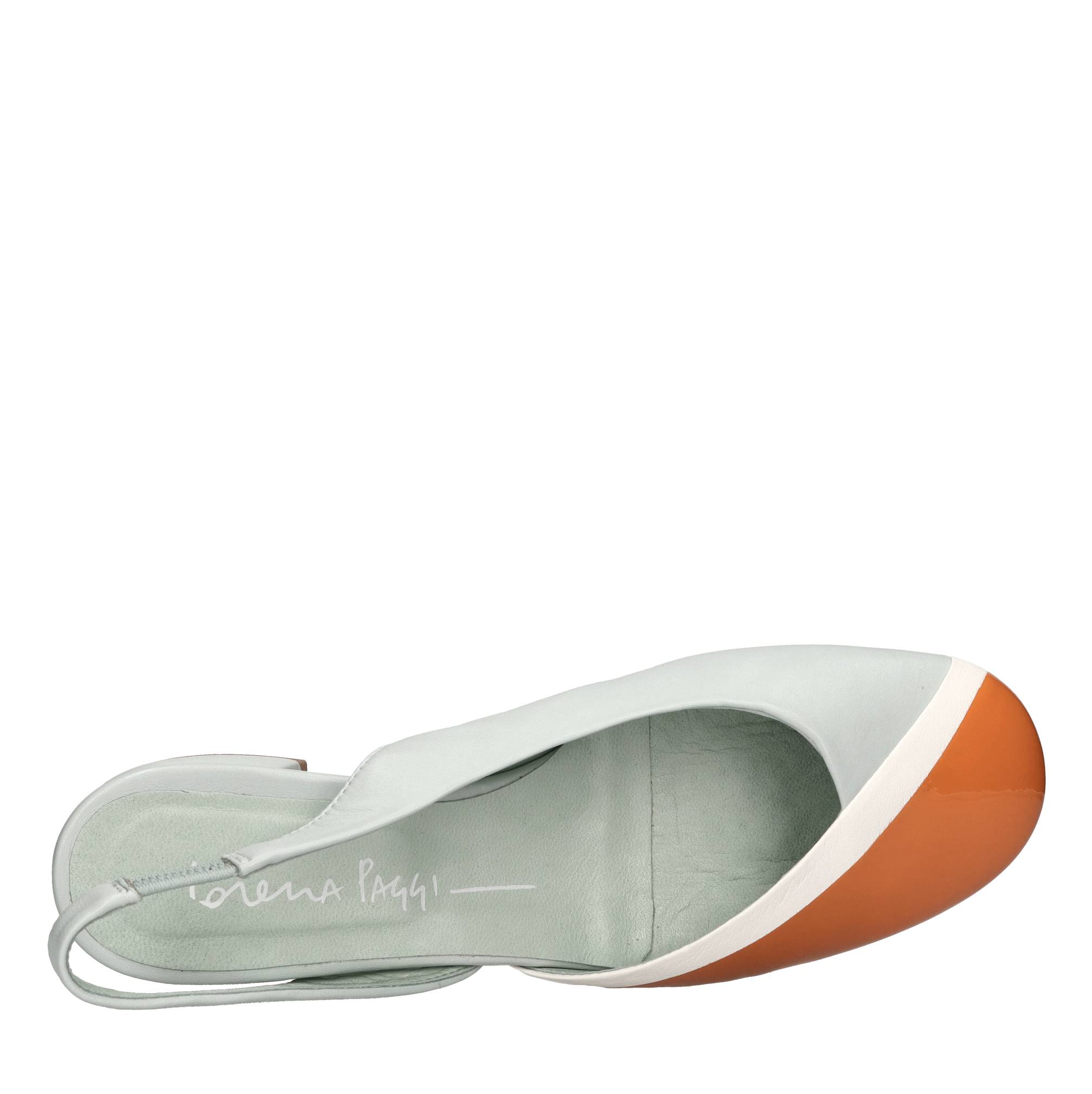 Décolleté slingback in pelle 