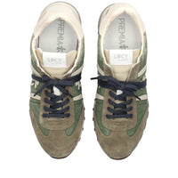 Sneakers in pelle scamosciata, tessuto e inserti in pelle 