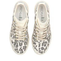 Sneakers in pelle scamosciata e tessuto 
