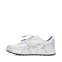 Sneakers in pelle scamosciata, tessuto e inserti in pelle 