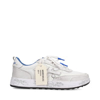 Sneakers in pelle scamosciata, tessuto e inserti in pelle 