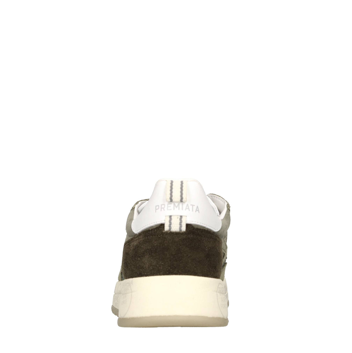 Sneakers in pelle scamosciata, tessuto e inserti in pelle 