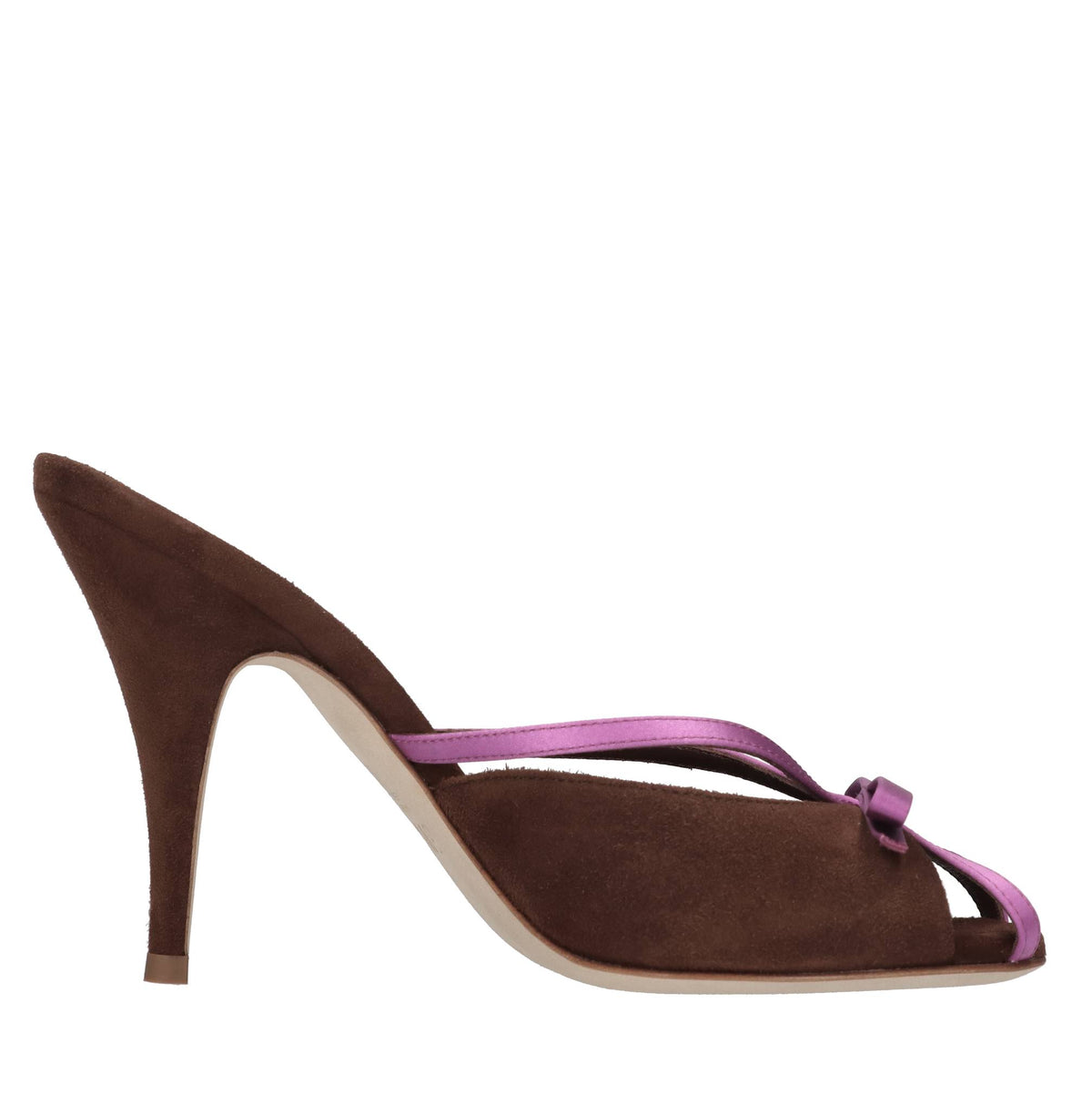 Mules Sally in camoscio e raso 