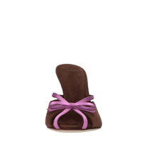 Mules Sally in camoscio e raso 