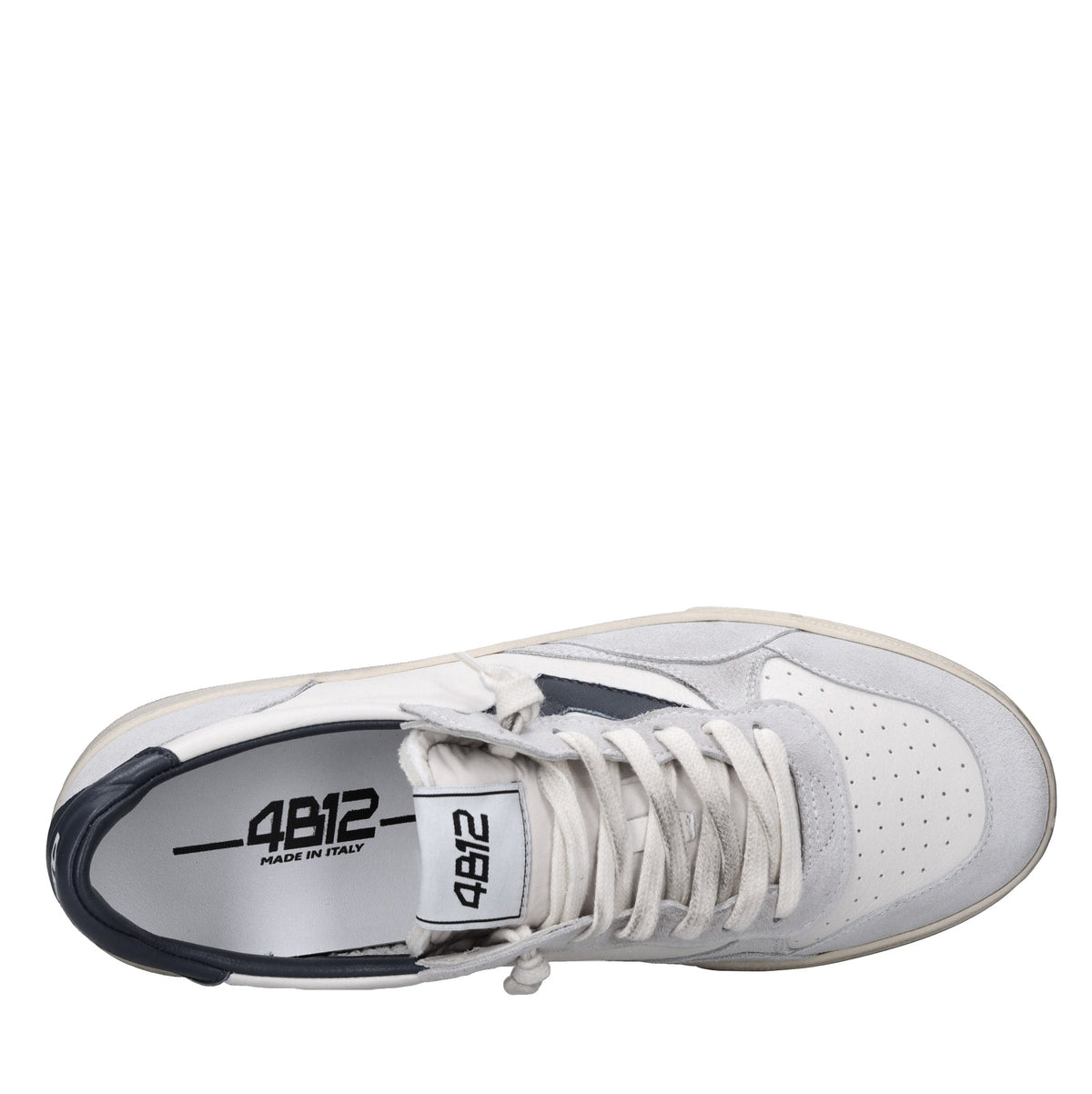 Sneakers in pelle e tessuto 
