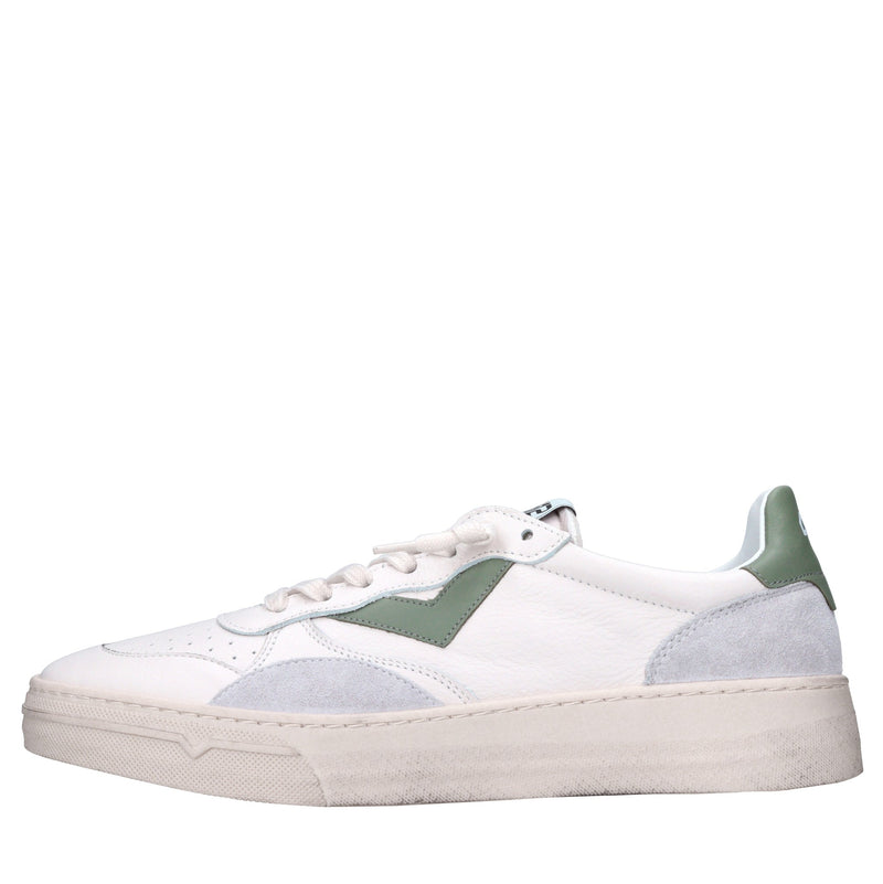 Sneakers in pelle e tessuto 