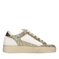 Sneakers in pelle e glitter 