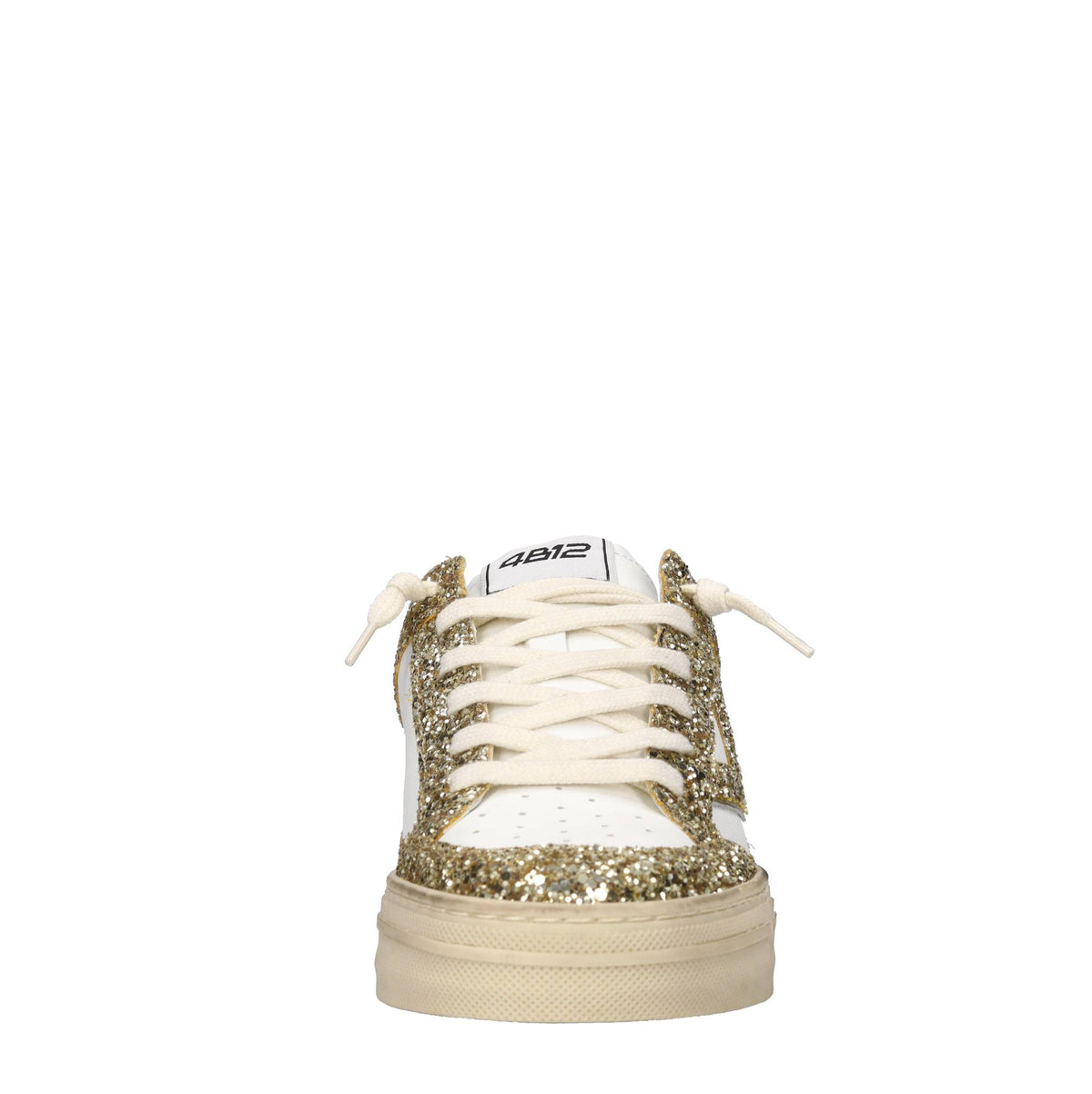 Sneakers in pelle e glitter 