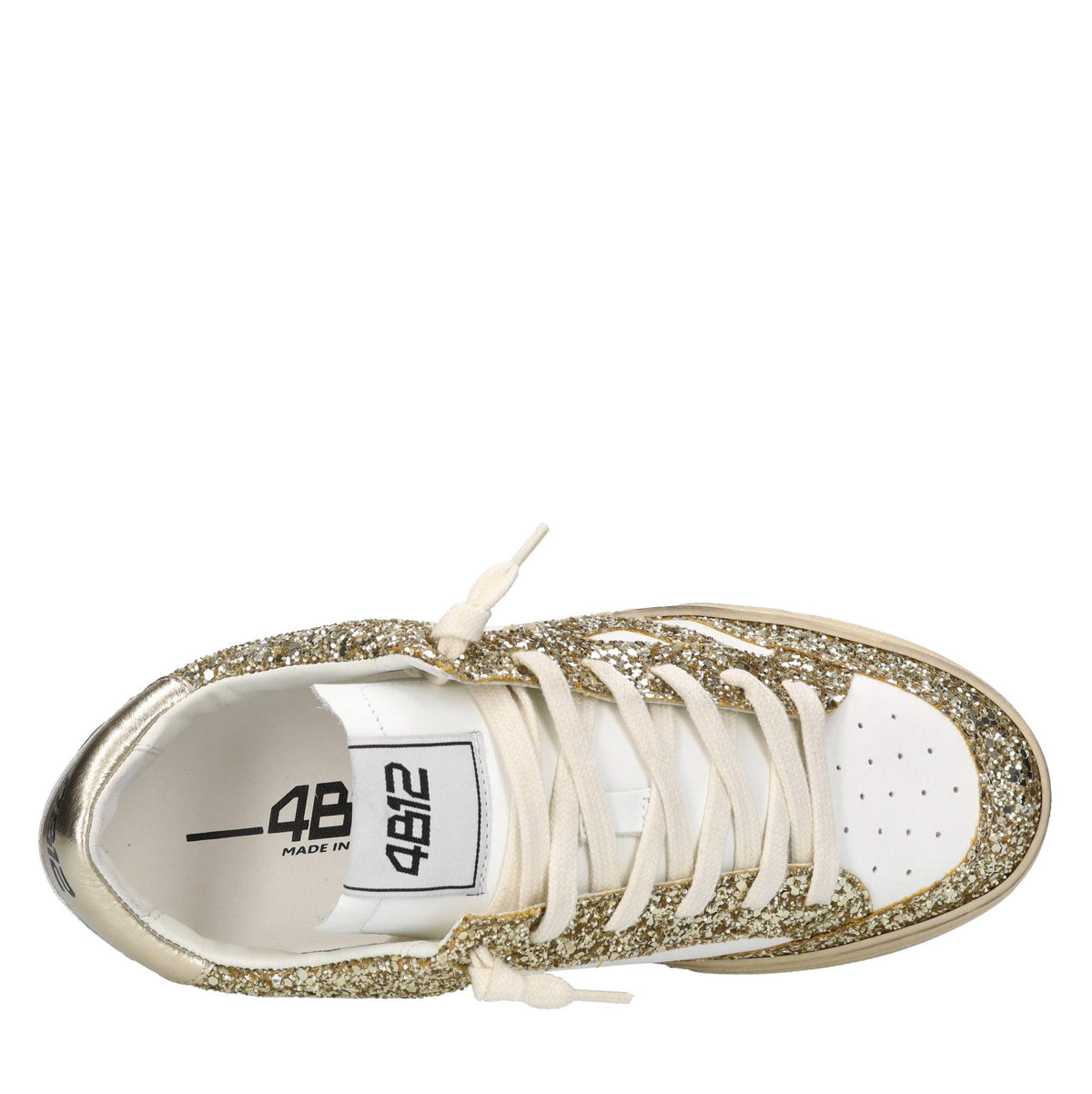 Sneakers in pelle e glitter 