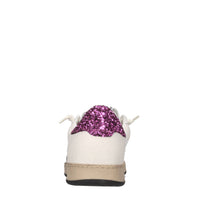 Sneakers in pelle e glitter 