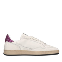 Sneakers in pelle e glitter 