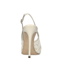 Décolleté slingback Chantilly in pelle e pizzo 