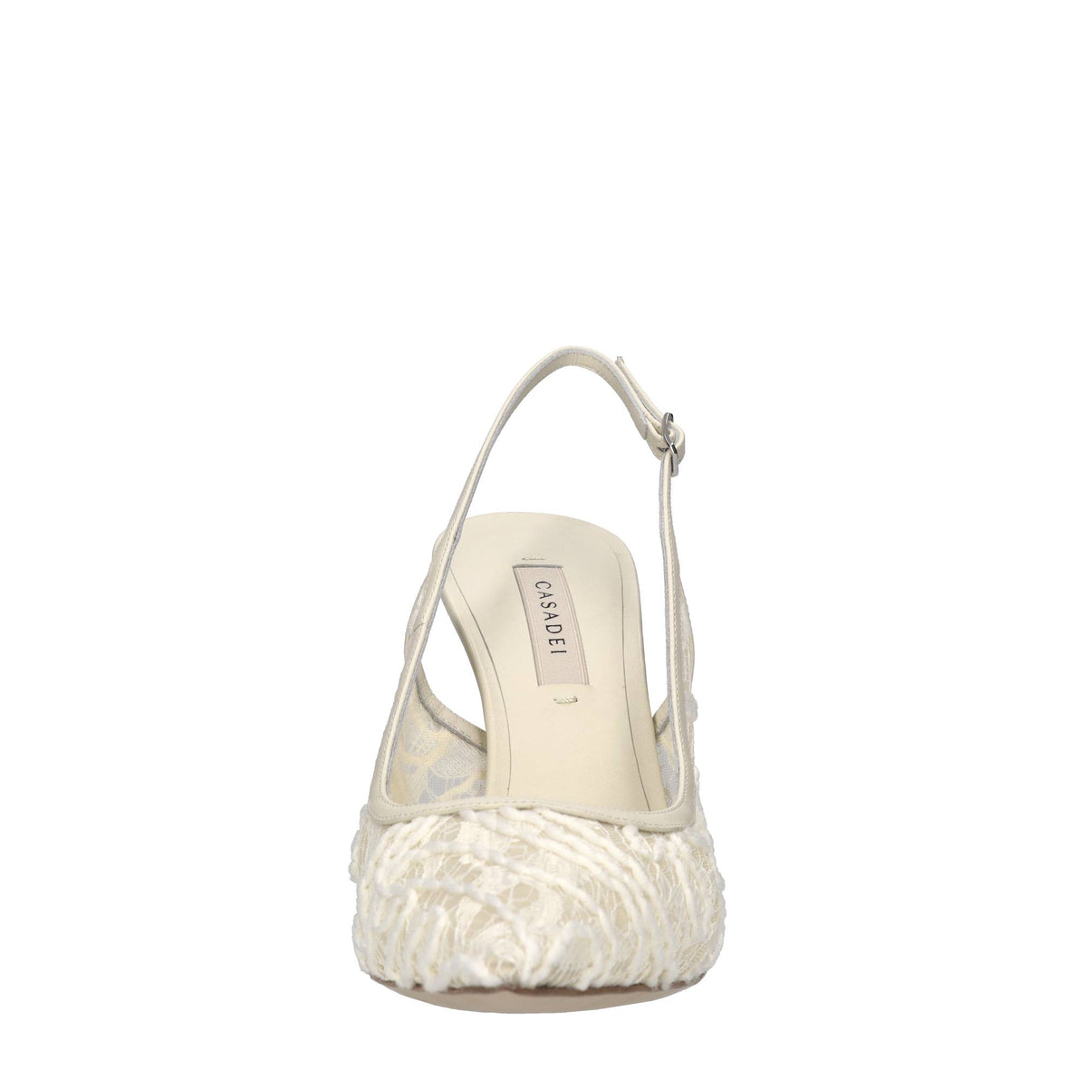 Décolleté slingback Chantilly in pelle e pizzo 