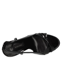 Sandali Julia Double Belts in vernice metallizata 