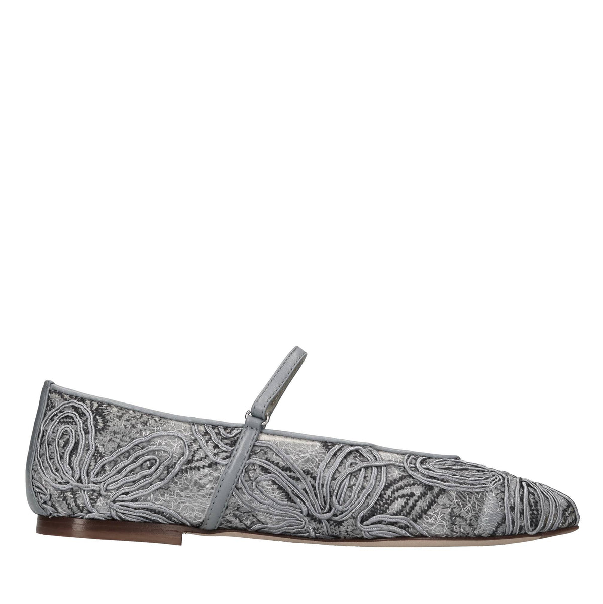 Ballerine in pelle e tessuto 
