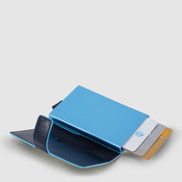 Portacarte di credito in pelle e metallo 