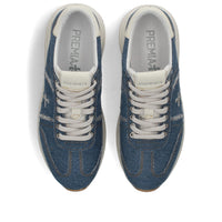 Sneakers in tessuto ecopelle e strass 