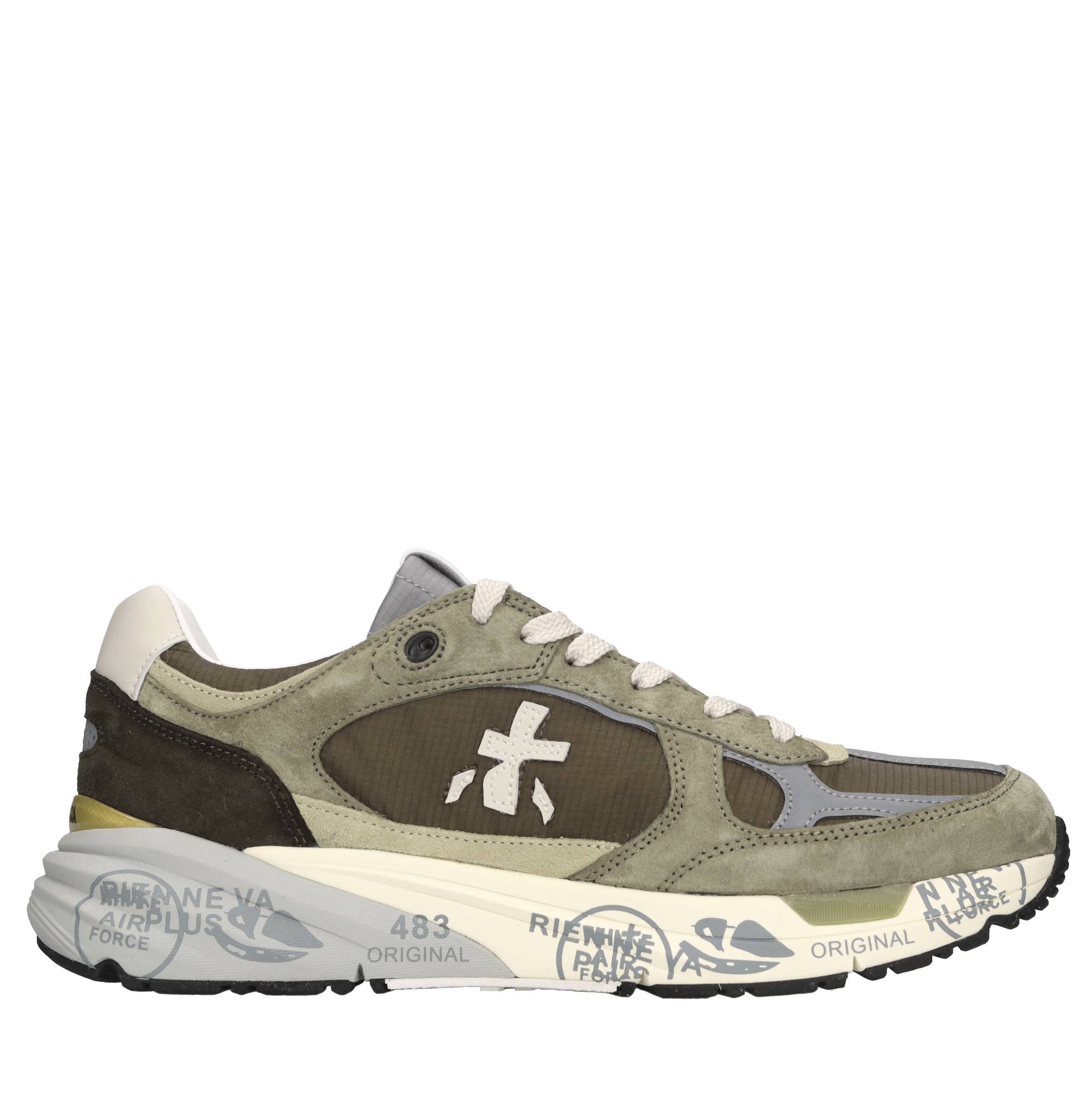 Sneakers in pelle ecopelle e tessuto 