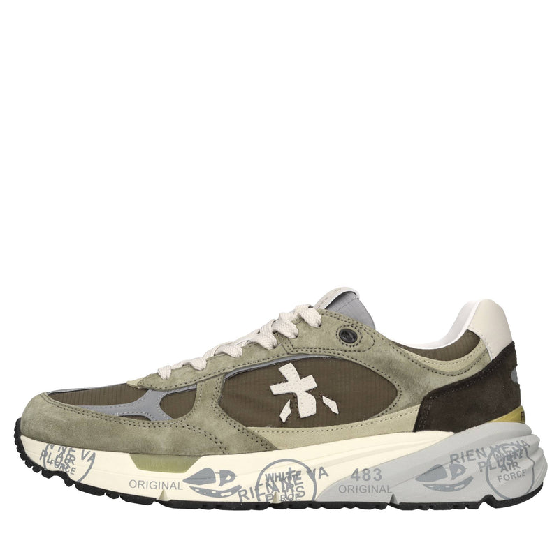 Sneakers in pelle ecopelle e tessuto 