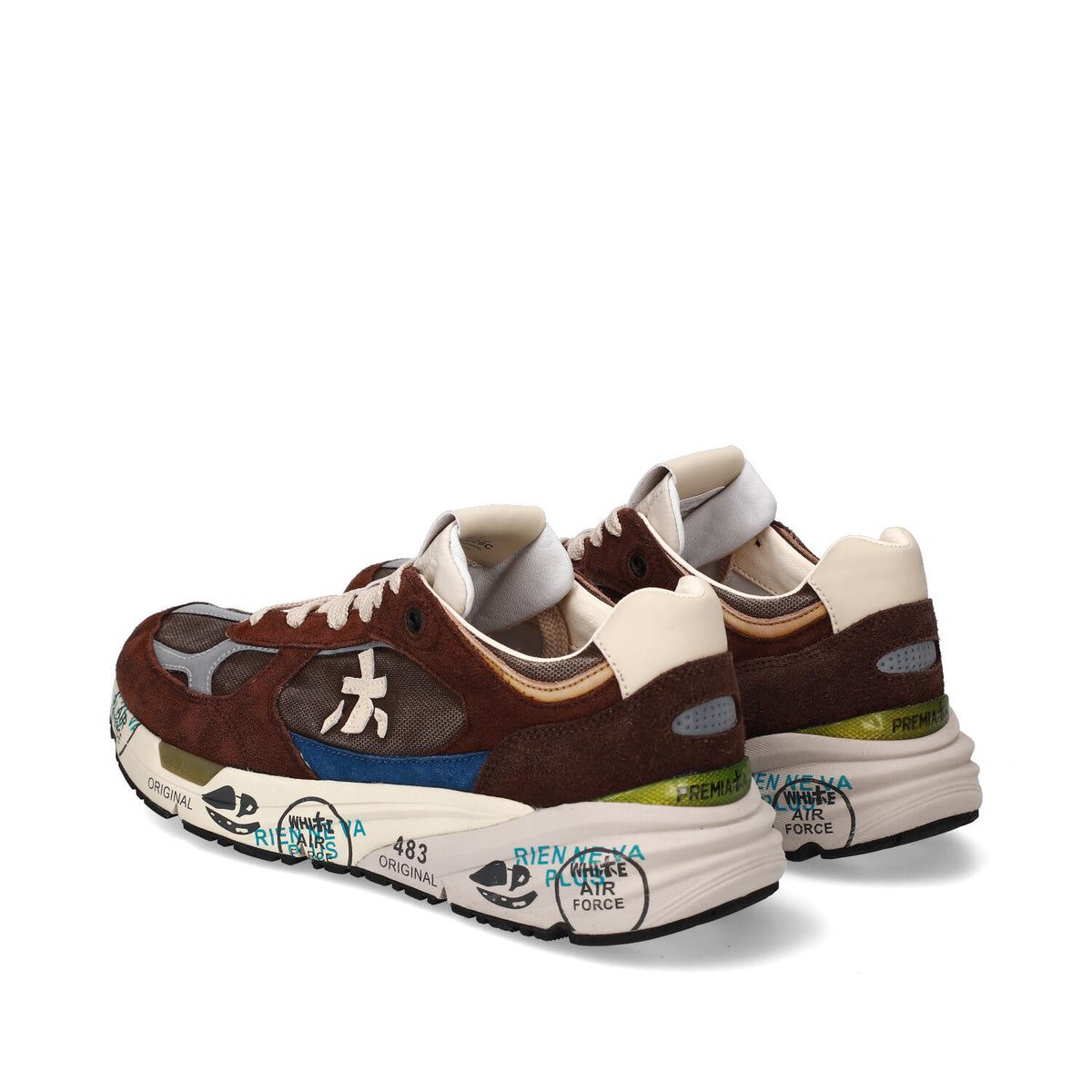 Sneakers in pelle ecopelle e tessuto 
