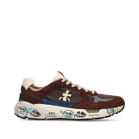 Sneakers in pelle ecopelle e tessuto 