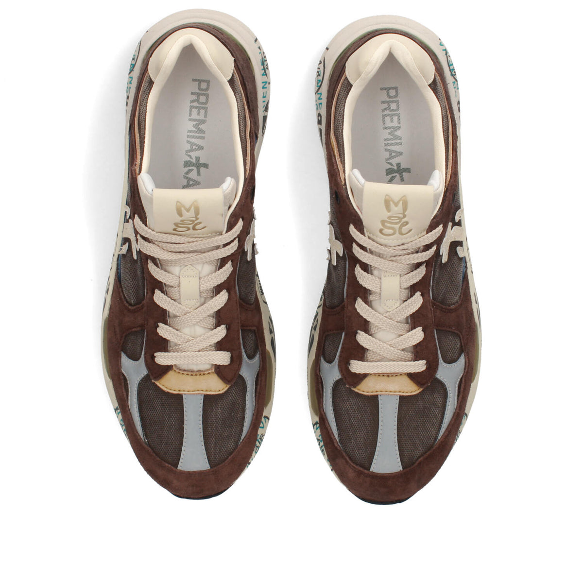 Sneakers in pelle ecopelle e tessuto 