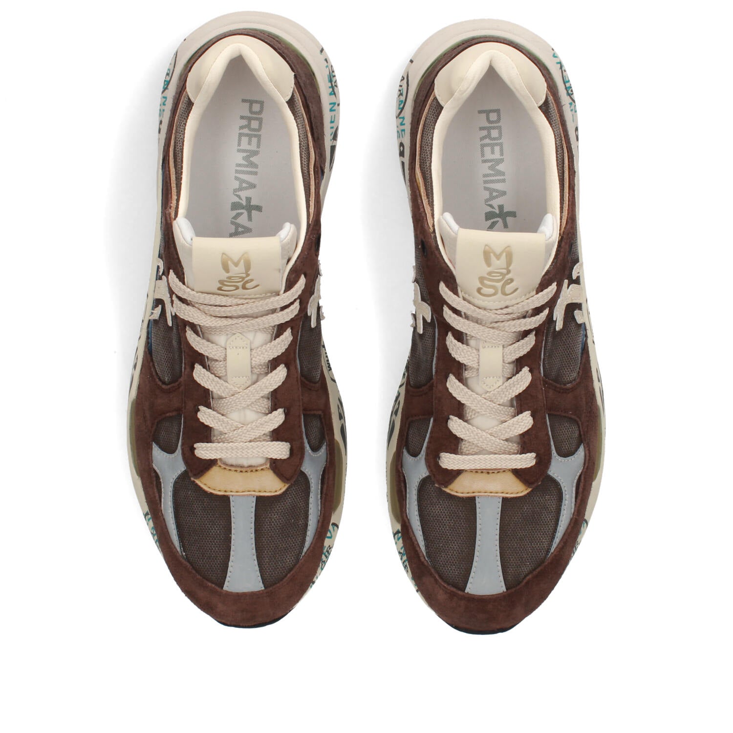 Sneakers in pelle ecopelle e tessuto 