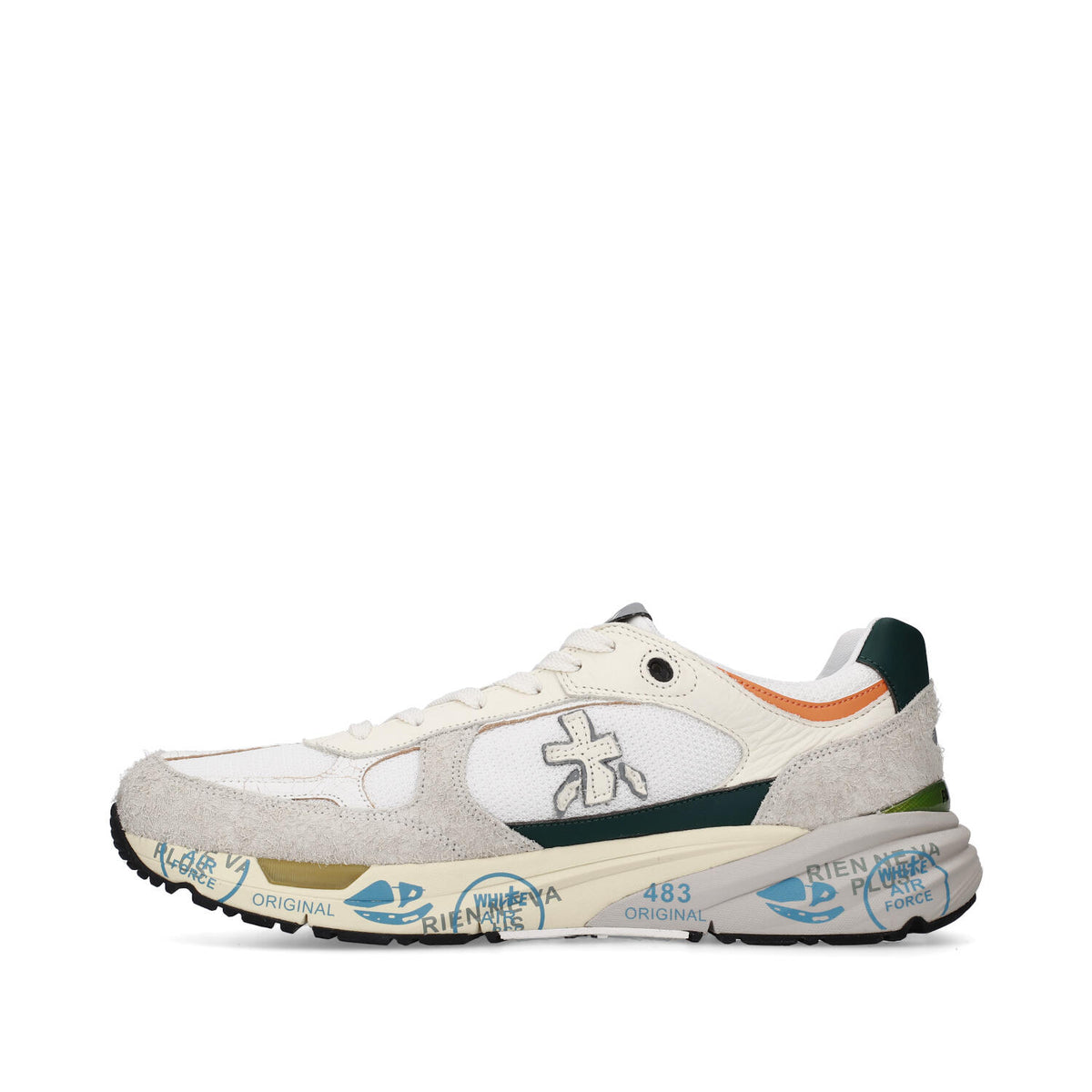 Sneakers in pelle ecopelle e tessuto 