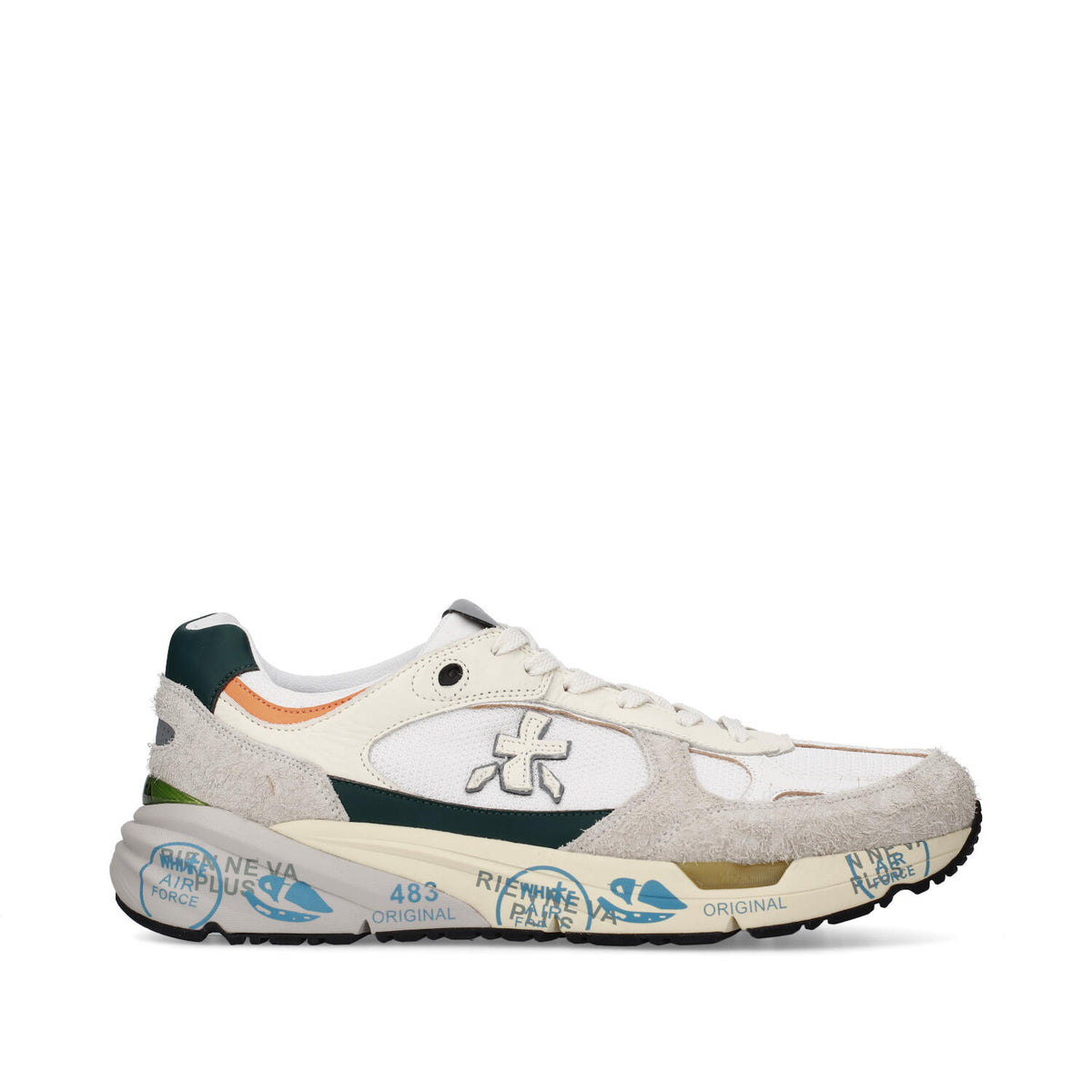 Sneakers in pelle ecopelle e tessuto 
