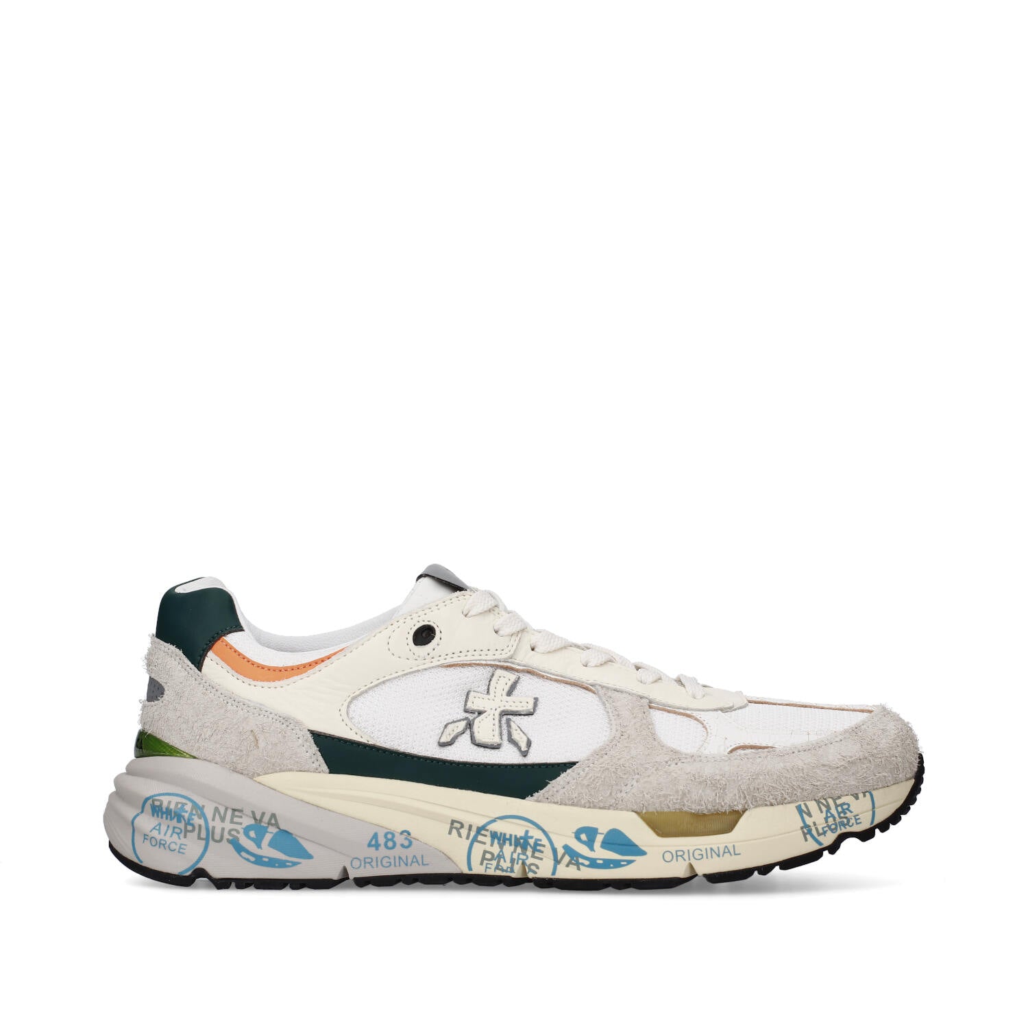 Sneakers in pelle ecopelle e tessuto 