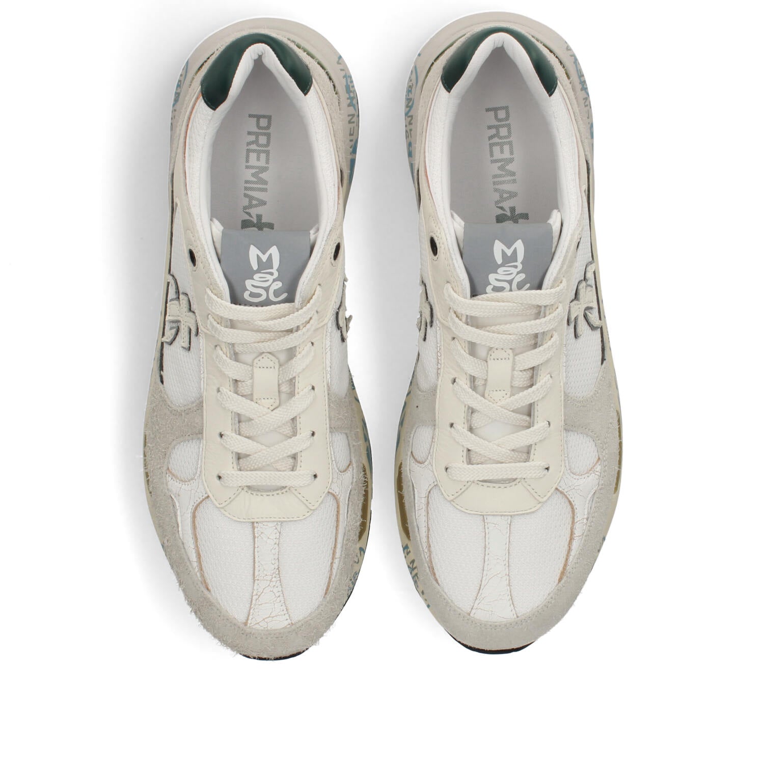 Sneakers in pelle ecopelle e tessuto 