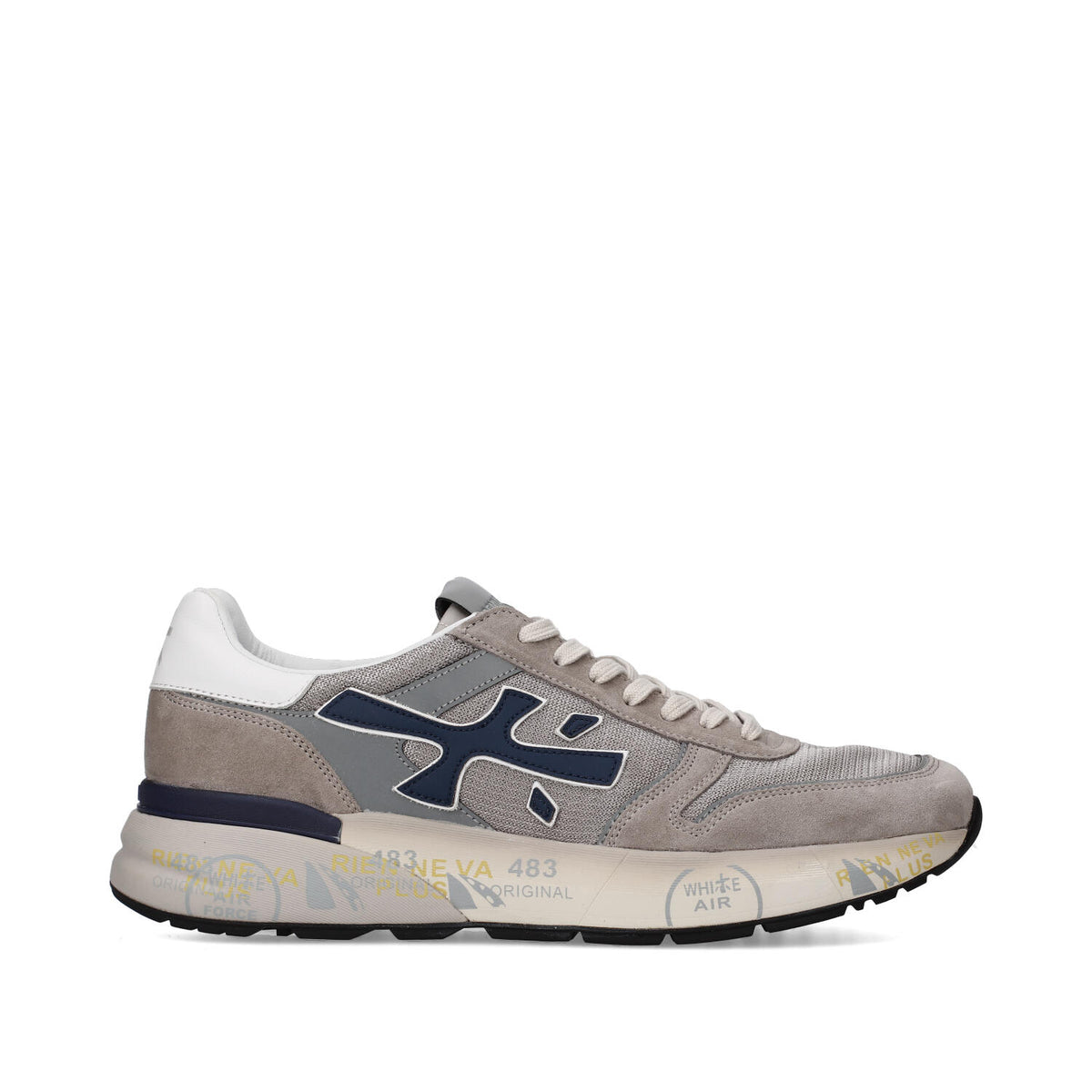 Sneakers in pelle ecopelle e tessuto 