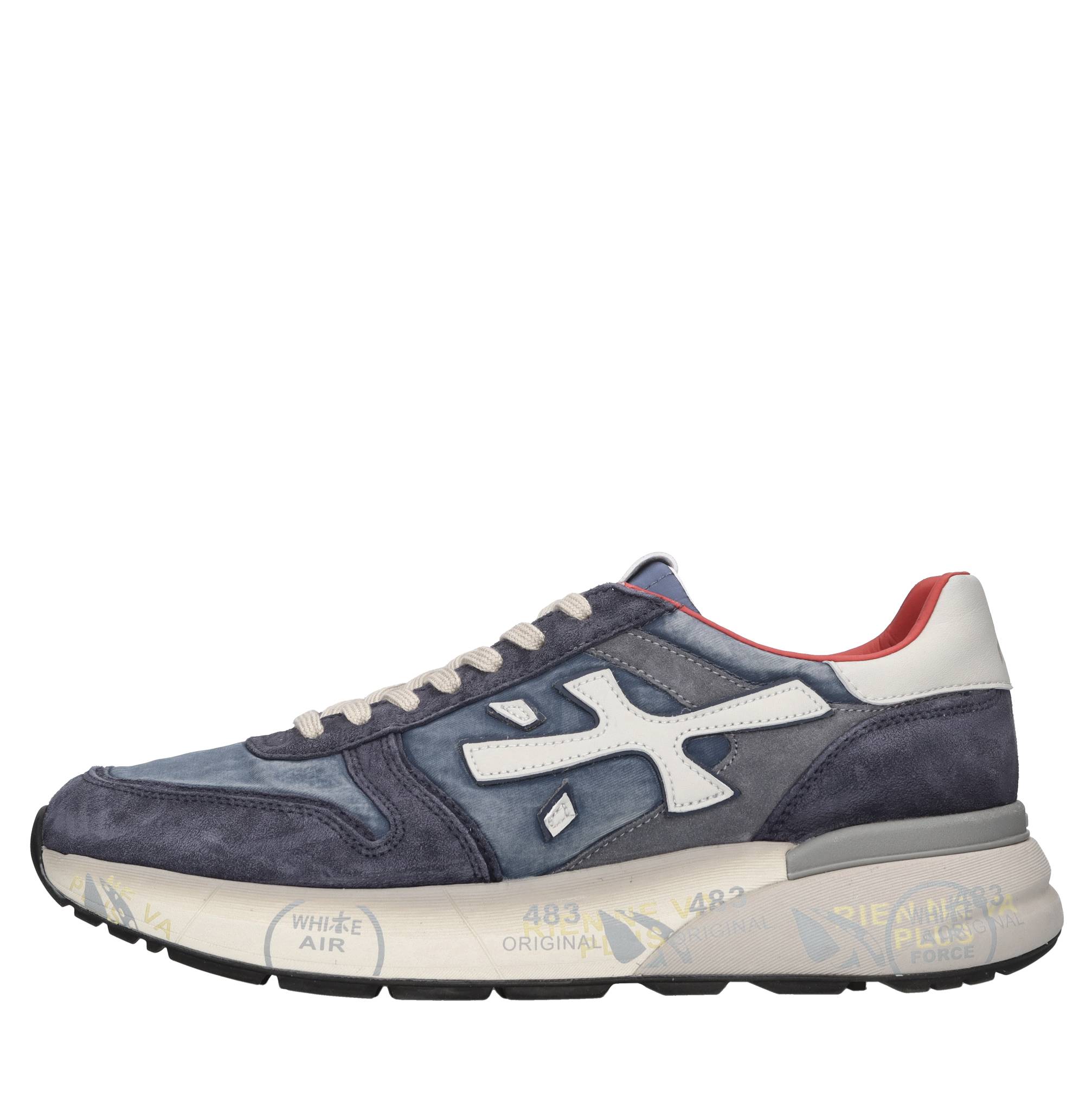 Sneakers in pelle ecopelle e tessuto 