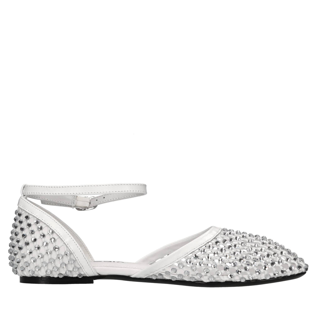 Ballerine Dollie in pelle tessuto e strass 