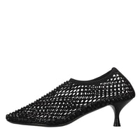 Décolleté Connie in pelle tessuto e strass 