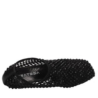 Décolleté Connie in pelle tessuto e strass 