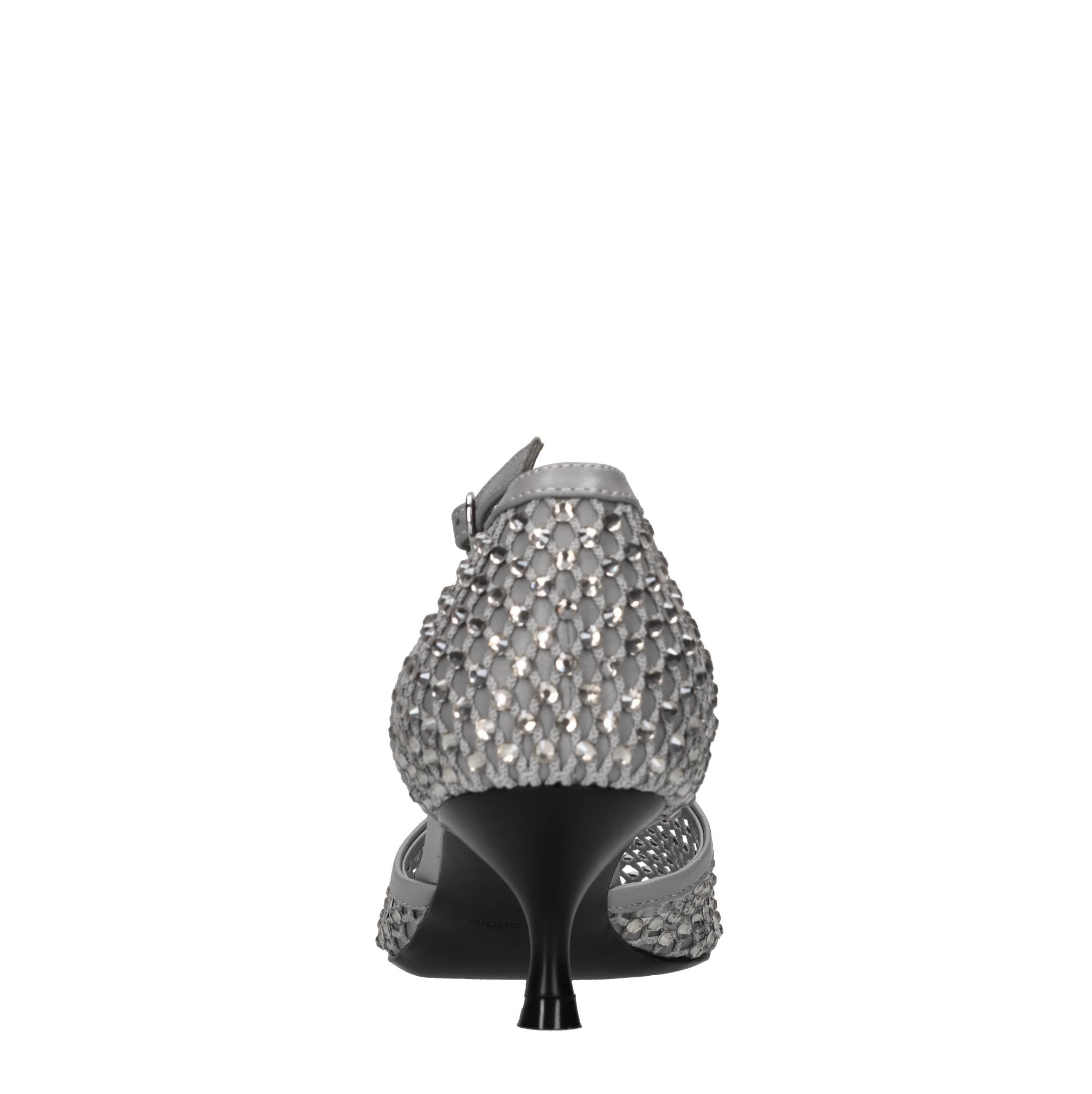 Décolleté Connie in pelle tessuto e strass 