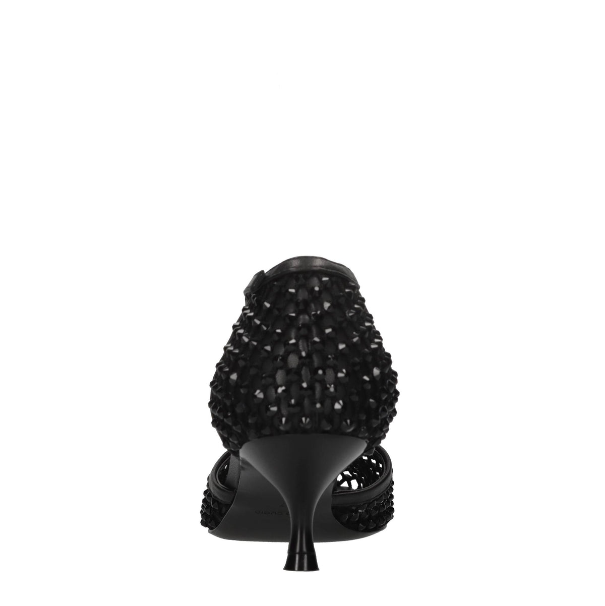 Décolleté Connie in pelle tessuto e strass 