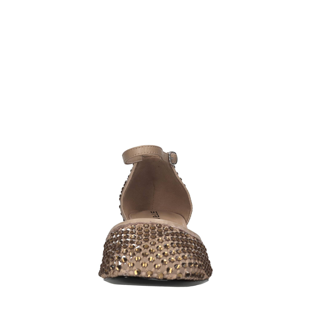 Décolleté Connie in pelle tessuto e strass 