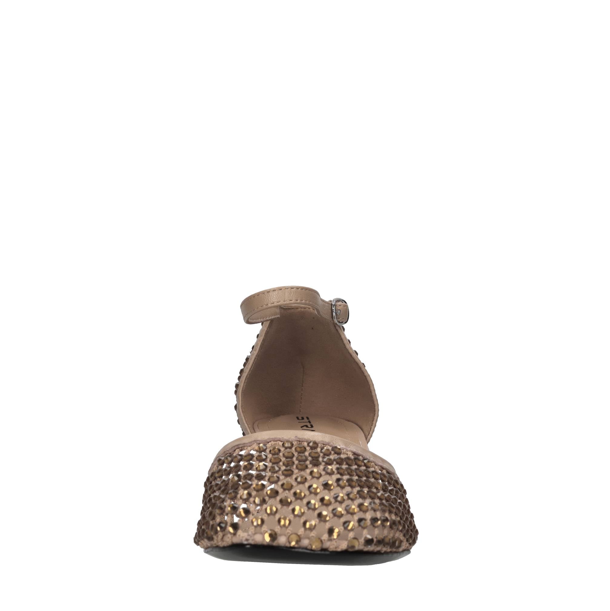 Décolleté Connie in pelle tessuto e strass 