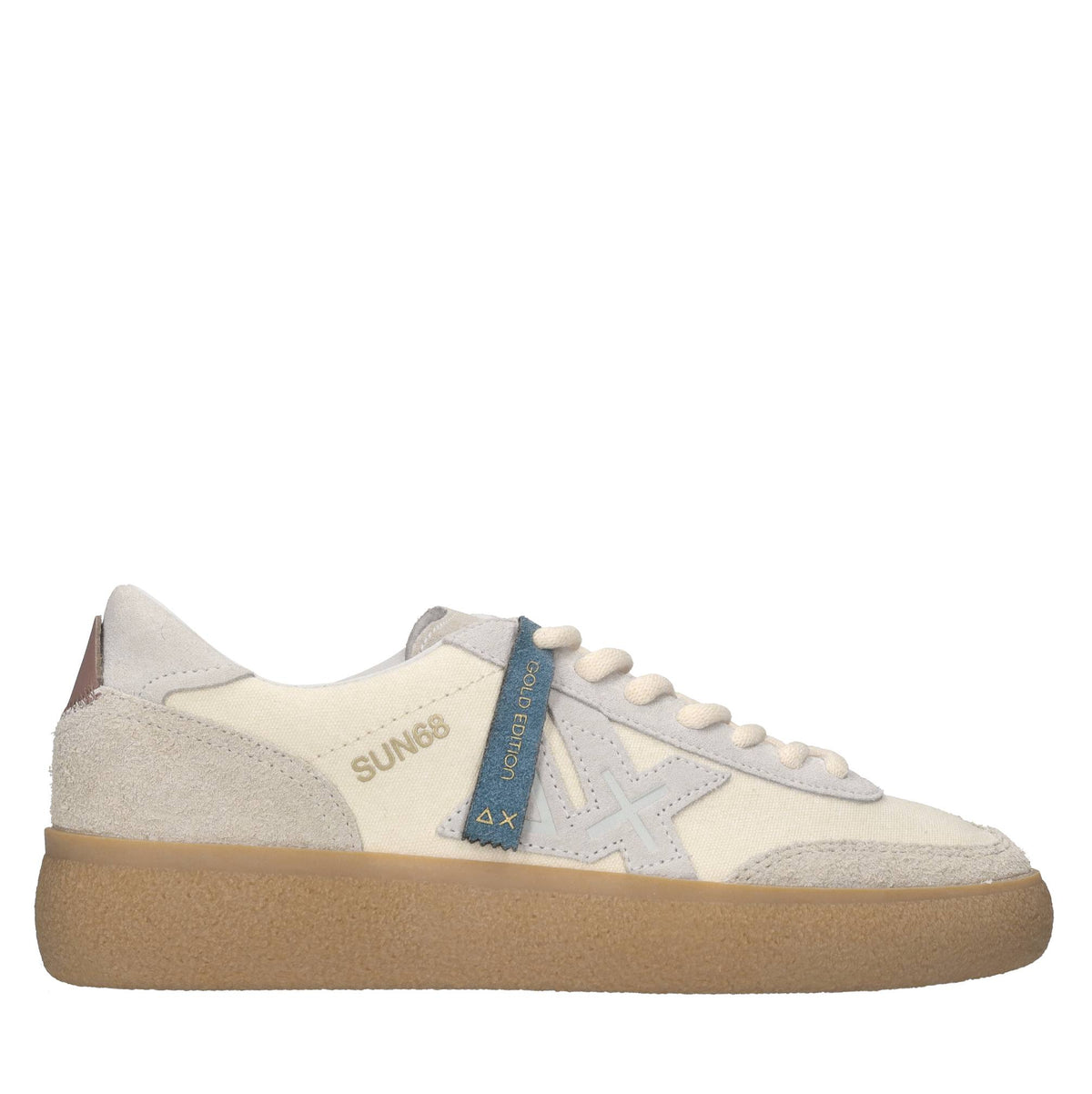 Sneakers in camoscio e tessuto 
