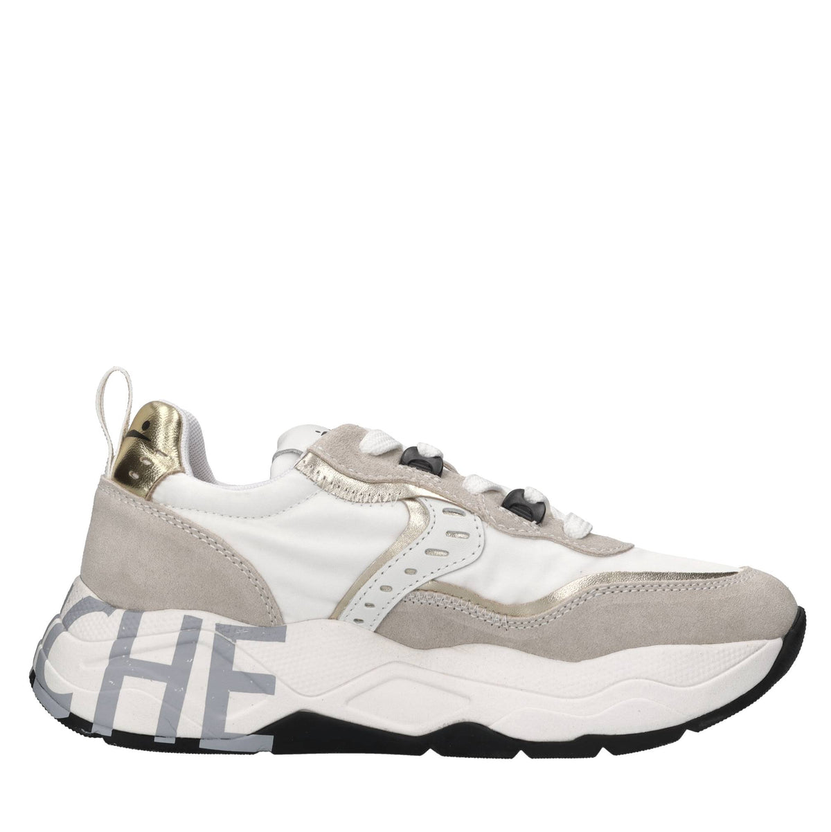 Sneakers in camoscio e tessuto 