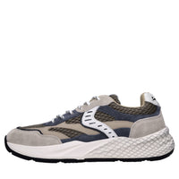 Sneakers in pelle e tessuto 
