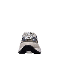 Sneakers in pelle e tessuto 