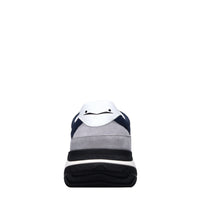 Sneakers in pelle e tessuto 
