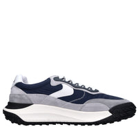 Sneakers in pelle e tessuto 