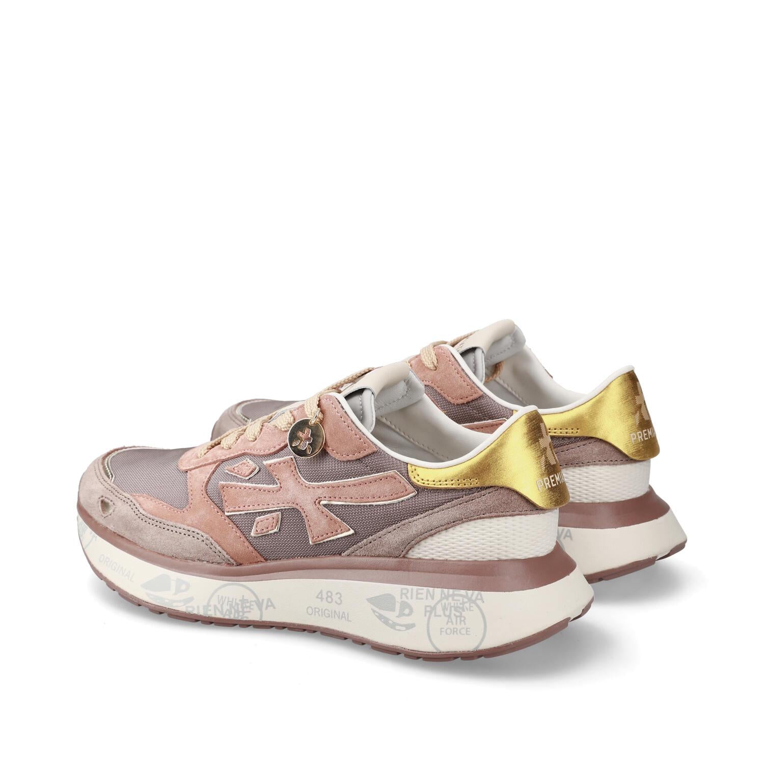 Sneakers Lauryn Var 7801 in pelle, ecopelle e tessuto 